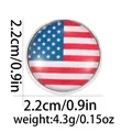 Detail showing a 2.2cm round US flag badge with weight 4.3g and metallic edge - US Flag Style (C2636-6)