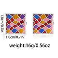 Gemelos cuadrados con patrones de mosaico coloridos para camisas de hombre - Estilo Empalme de Mosaico (B1539-1)