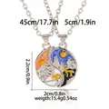 Detail of mountain and forest pendant necklaces with size specs and chain measurements - Snow Mountain Birds Forest Reindeer Style (A3263-3)
