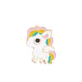 Cute cartoon unicorn enamel brooch pin with colorful wings and golden metal plating - Gold Edged Pegasus (C1219)