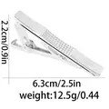 Silver tie clip with diamond grid pattern for men, 6.3cm business formal accessory - Silver Style (T1066)