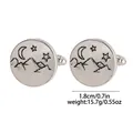 Detail of silver sun and moon mountain cufflinks showing 1.8cm diameter and weight - Snowy Mountain Star Moon Style (B1554-4)
