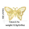 Golden butterfly napkin ring with hollow alloy wings and detailed metal texture - Hollow Butterfly Style (Z1122)