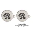 Polished silver cufflinks with sun and moon nature pattern, 1.8cm round metal design - Coral Branch Style (B1554-2)