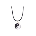 Tai Chi Yin Yang necklaces with black woven ropes for best friends and couples - Black White Tai Chi Pendant (A2688-1)