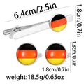 Set fermacravatta e gemelli con design circolare della bandiera tedesca su metallo lucido - Set Bandiera Germania (AD2200)