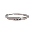 Anillo minimalista de cobre plateado con el texto grabado 'forever' con estilo - Forever (R1262) / Plateado