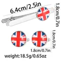 Set fermacravatta e gemelli con bandiera britannica in argento per abbigliamento business - Argento (Motivo Bandiera Britannica)