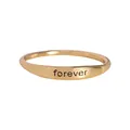 Anillo minimalista de cobre dorado con superficie plana y grabado de forever - Forever (R1262) / Dorado