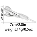 Silver arrow tie clip with textured feather detail, dimension 7cm by 1.3cm - Arrow Shape (T1063-3)