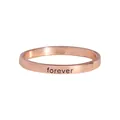Polierter, schmaler Ring in Roségold mit eingraviertem Forever-Schriftzug - Forever (R1262) / Roségold