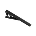 Pisacorbata de metal negro pulido para hombre con tres elegantes ranuras verticales - Negro