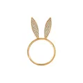 Detail of golden bunny ear napkin ring with sparkling rhinestones for Easter table decor - Gold Rhinestone Rabbit Ear Ring (Z1195-GO)