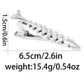 Polished silver fishbone shape necktie clip with dimensions 6.5cm for men's formal wear - Fish Bone Shape (T1063-13)