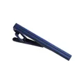 Pisacorbata clásico azul marino para hombre con acabado metálico pulido y ranuras - Azul oscuro
