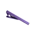Pisacorbata de metal púrpura con líneas verticales para vestimenta formal de negocios - Morado