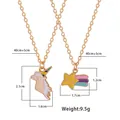 Detailed size specifications for cute rainbow unicorn and star gold necklaces for women - Cartoon Unicorn Smile Star (A2804-1)