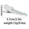 Silver guitar tie clip with blue rhinestones including product size and weight specs - Guitar Shape (T1063-16)