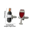 Vista detallada de dimensiones y peso de los gemelos con forma de botella de vino - Estilo de Copa de Vino y Botella (B1560)