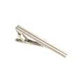 Sleek silver business tie clip for men with polished parallel lines and spring clasp - Silver