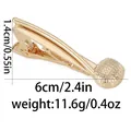 Golden golf ball luxury necktie clip with polished finish and detailed sports texture - Golf Shape (T1063-17)