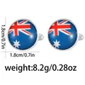 Polished silver cufflinks featuring Australian flag design with glass dome cover - Australia Flag (B1553-2)