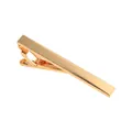 Minimalist men's business necktie clip in polished golden finish metal - Gold (T1084-GO)