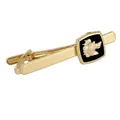 Pisa corbatas dorado con placa de esmalte negro y relieve detallado de cabeza de caballo - Gold Horse Style (T1064-3-GO)