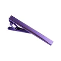 Sleek purple metal tie clip for men in polished finish with spring clamp design - Purple (T1084-PU)