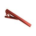 Polished bright red metal tie clip for men's formal business shirt and suit style - Red (T1084-RE)