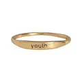 Minimalistischer goldener Ring mit flacher ovaler Gravur und Youth-Schriftzug - Youth (R1262) / Gold