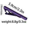 Detailed view of a purple business tie clip measuring 5.9 cm with size annotations - Purple