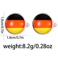 Polished silver-tone round cufflinks featuring the German flag pattern, 1.8cm diameter - Germany Flag (B1553-5)