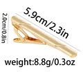 Detailed dimensions of the gold polished necktie clip for formal business suits - Gold