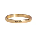 Minimalistischer goldener Kupferring mit youth Gravur für Damen im modernen Design - Youth (R1262) / Gold