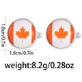 Polished silver cufflinks featuring the Canada flag maple leaf design 1.8cm diameter - Canada Flag (B1553-7)