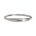Minimalistischer silberner Drehring mit eingraviertem Love-Schriftzug für Damen - Love (R1262) / Silber