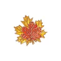 Elegant maple leaf brooch featuring vibrant orange-yellow gradients and gold-tone edges - Orange Red Yellow Gradient Enamel Maple Leaf (C2034)