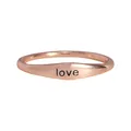 Minimalistischer Kupfer-Torsionsring in Roségold mit Love-Gravur für Damen - Love (R1262) / Roségold