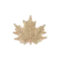 Elegant gold maple leaf brooch with textured dot pattern on a white background - Golden Bead Relief Texture Maple Leaf (C2065-1)