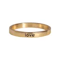 Minimalistischer goldener Ring mit schwarzer Love-Gravur für einen modischen Look - Love (R1262) / Gold