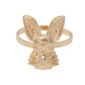 Elegant golden rabbit head napkin ring with detailed metallic texture for Easter table decor - Golden Rabbit Head (Z1017-1)