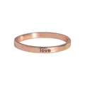 Minimalistischer Kupferring mit Roségold-Finish und feiner Love-Gravur im schlichten Design - Love (R1262) / Roségold