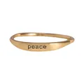 Minimalistischer vergoldeter Ring mit flachem Stab und Friedens-Gravur peace - Peace (R1262) / Gold