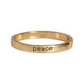 Minimalistischer goldener Kupferring mit Peace-Gravur für einen stilvollen OL-Pendler-Look - Peace (R1262) / Gold