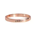 Minimalistischer Ring in Roségold mit Peace-Gravur für Damen im Trend-Look - Peace (R1262) / Roségold