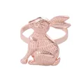 Elegant rose gold metal bunny napkin ring with detailed engraving for dining tables - Rose Gold Rabbit Shape (Z1028-2)