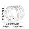 Silver hollow mesh napkin ring with detailed measurements 4.4cm diameter and 3.0cm width - Minimalist Grid Style (Z1336-5-SI)