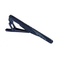 Classic silver necktie clip with stylish blue diagonal striped texture for business shirts - Blue