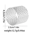 Detailed size specifications of hollow silver mesh napkin ring with precise dimensions - Basket Weave Style (Z1336-7-SI)